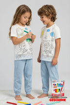 Zuzunga Ausmal-Pyjama Set Kinder – Waschbar & Bemalbar