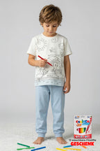 Zuzunga Ausmal-Pyjama Set Kinder – Waschbar & Bemalbar