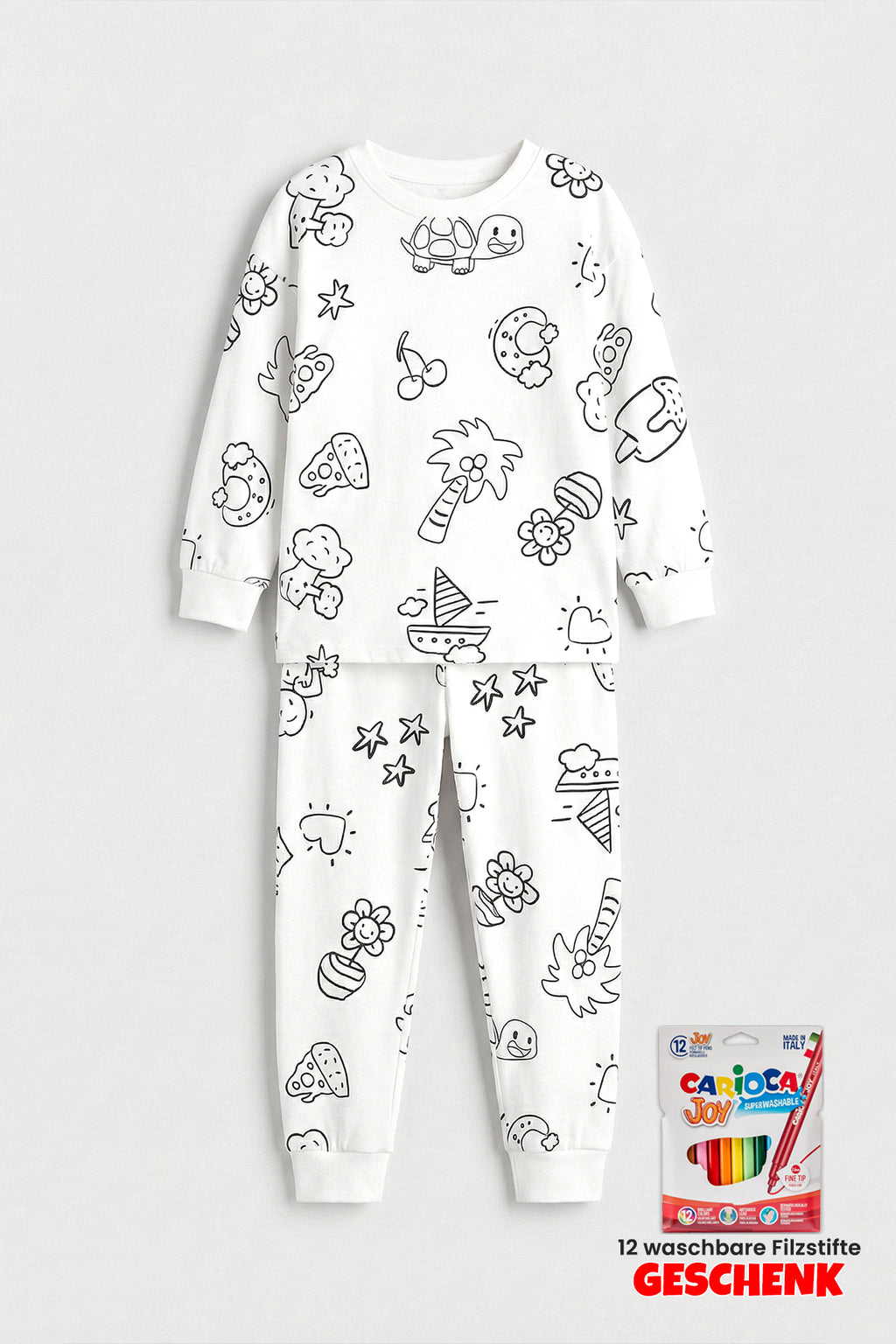 ZUZUNGA Ausmal-Pyjama Sternenhimmel – Langarm