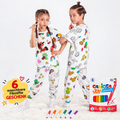 ZUZUNGA Kinderpyjama zum Ausmalen – Kurzarm - 100% reine Baumwolle